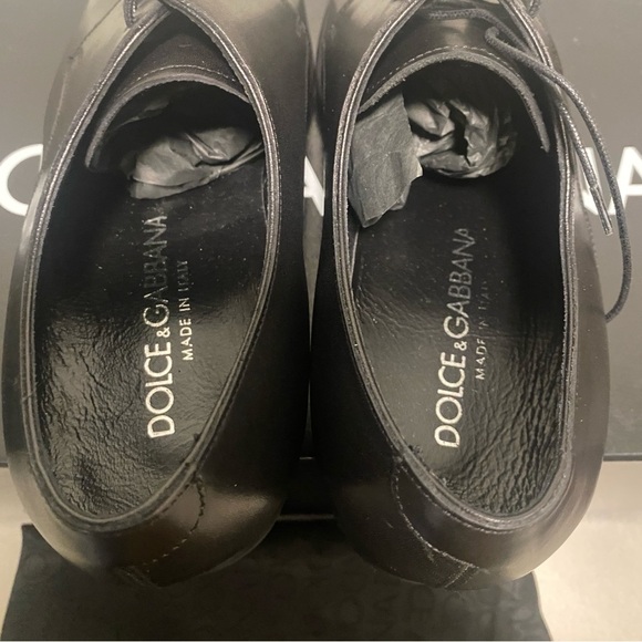 NIB Dolce & Gabbana Men’s Stringata Vitelo VIP Derby Leather Shoes - Size 6.5 - Picture 9 of 16
